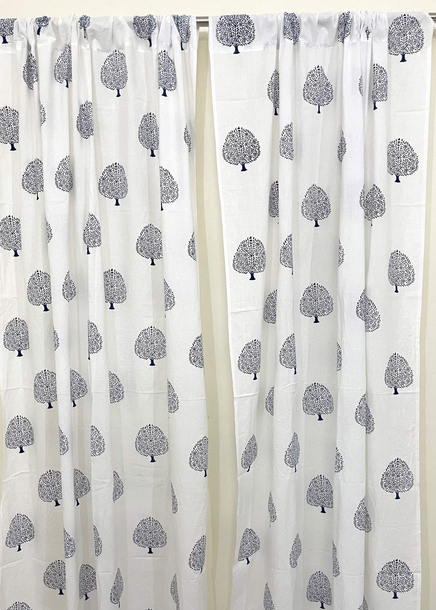 Tree Of Life Hand Block Printed Linen Fabric Buy Online from DesiCrafts