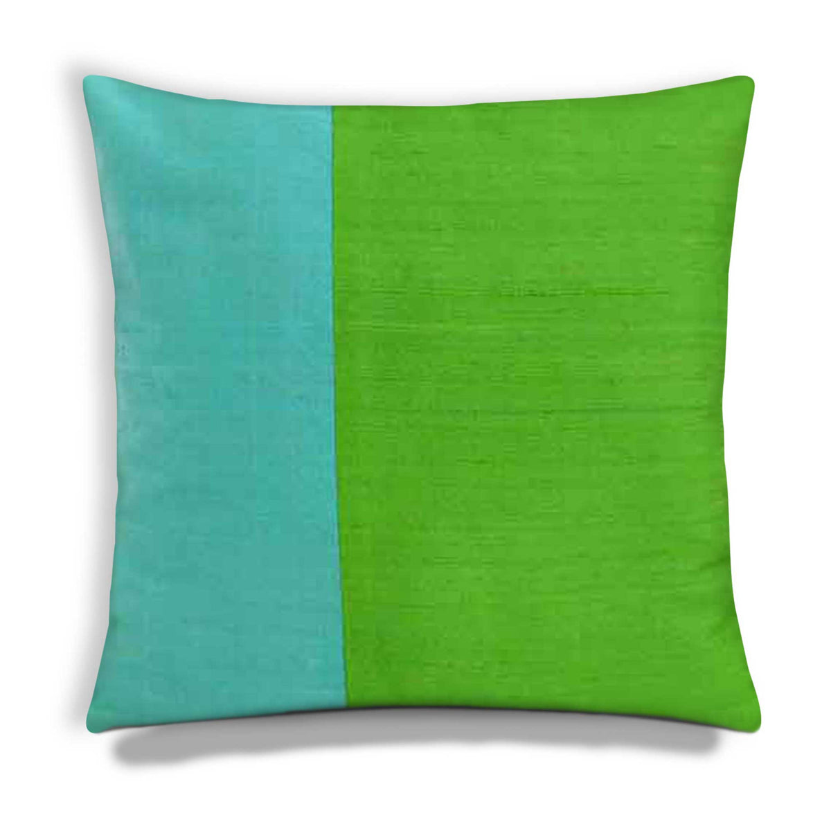 Purple and Emerald Green Color Block Raw Silk Pillow Cover – DesiCrafts