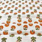 HandBlock Printed Linen In Tiny Marigold Print By DesiCrafts