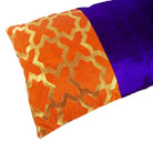 Orange and Purple Damask Raw Silk Lumber Pillow Cover Buy Online From India