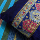 Handmade Temple border raw silk pillow cover