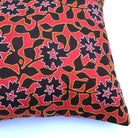 Red and black kantha embroidered throw pillow buy online from India