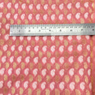 Pink and gold chanderi paisley fabric