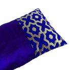 Royalblue and Gold Damask Raw Silk Lumber Pillow Cover Buy Online From India