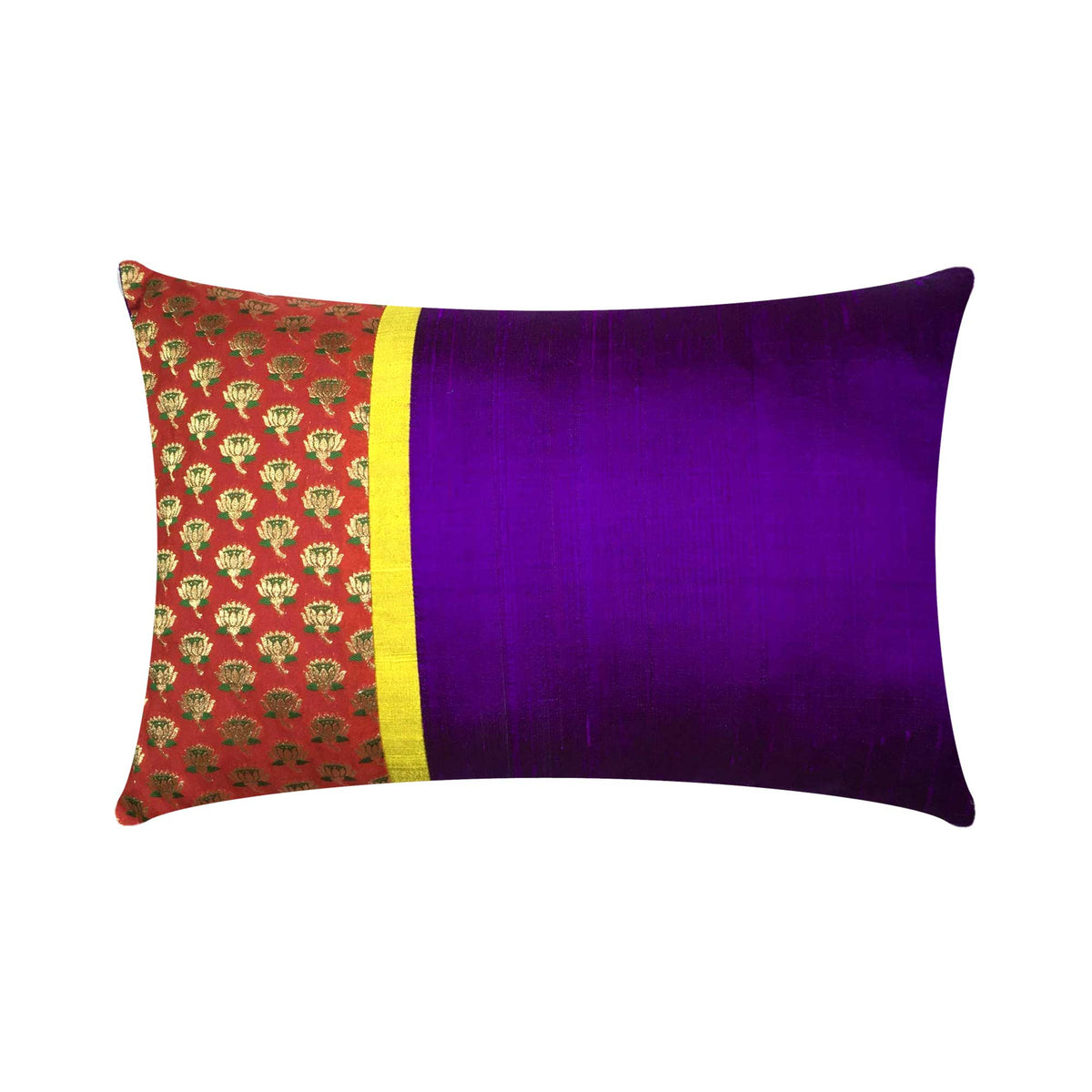 Buy Pure Silk Cushion Cover Online - Magenta and Gold Pure Silk Pillow ...
