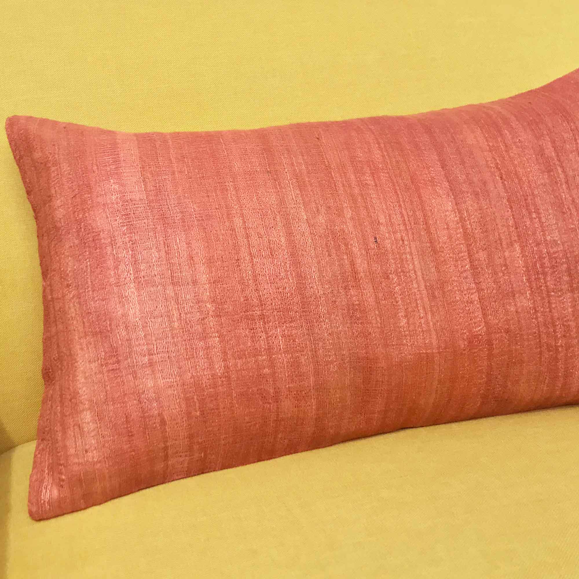 Beautiful Salmon Pink Pure Silk Cushion Cover