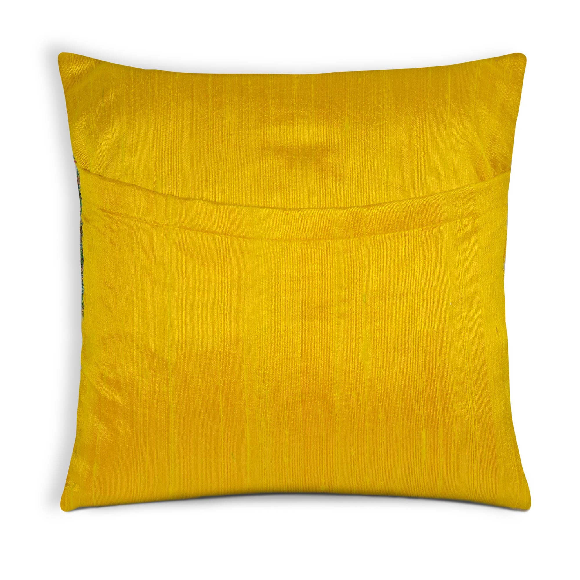 Envelope style kashmir embroidery raw silk cushion cover