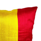Yellow and red raw silk pillow cover buy online from DesiCrafts